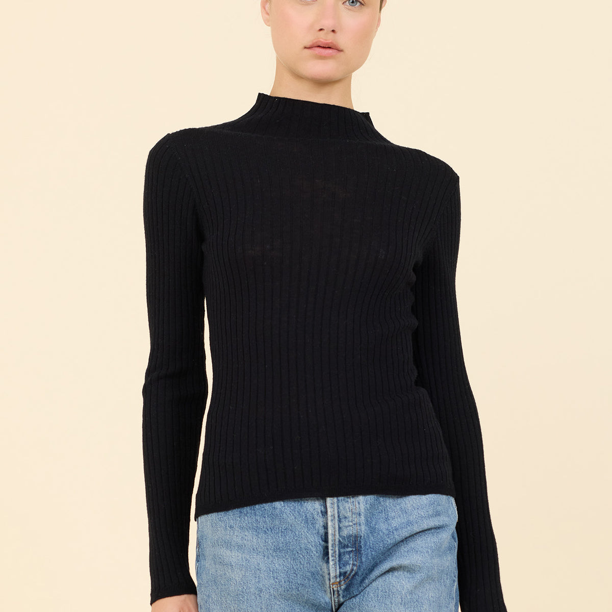 Carter Merino Mockneck - Black – One Grey Day