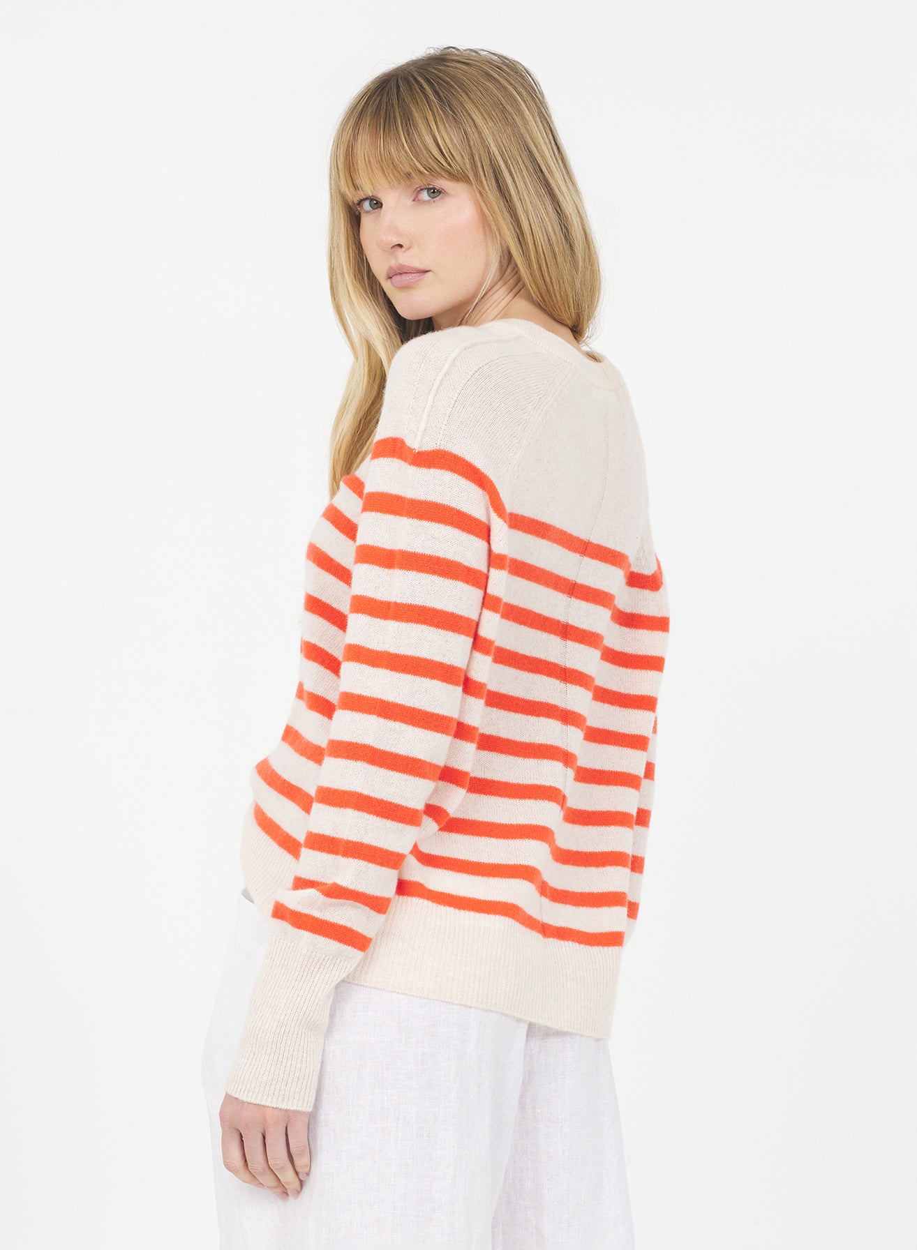 Sloane Cashmere Pullover - Cream Combo – One Grey Day