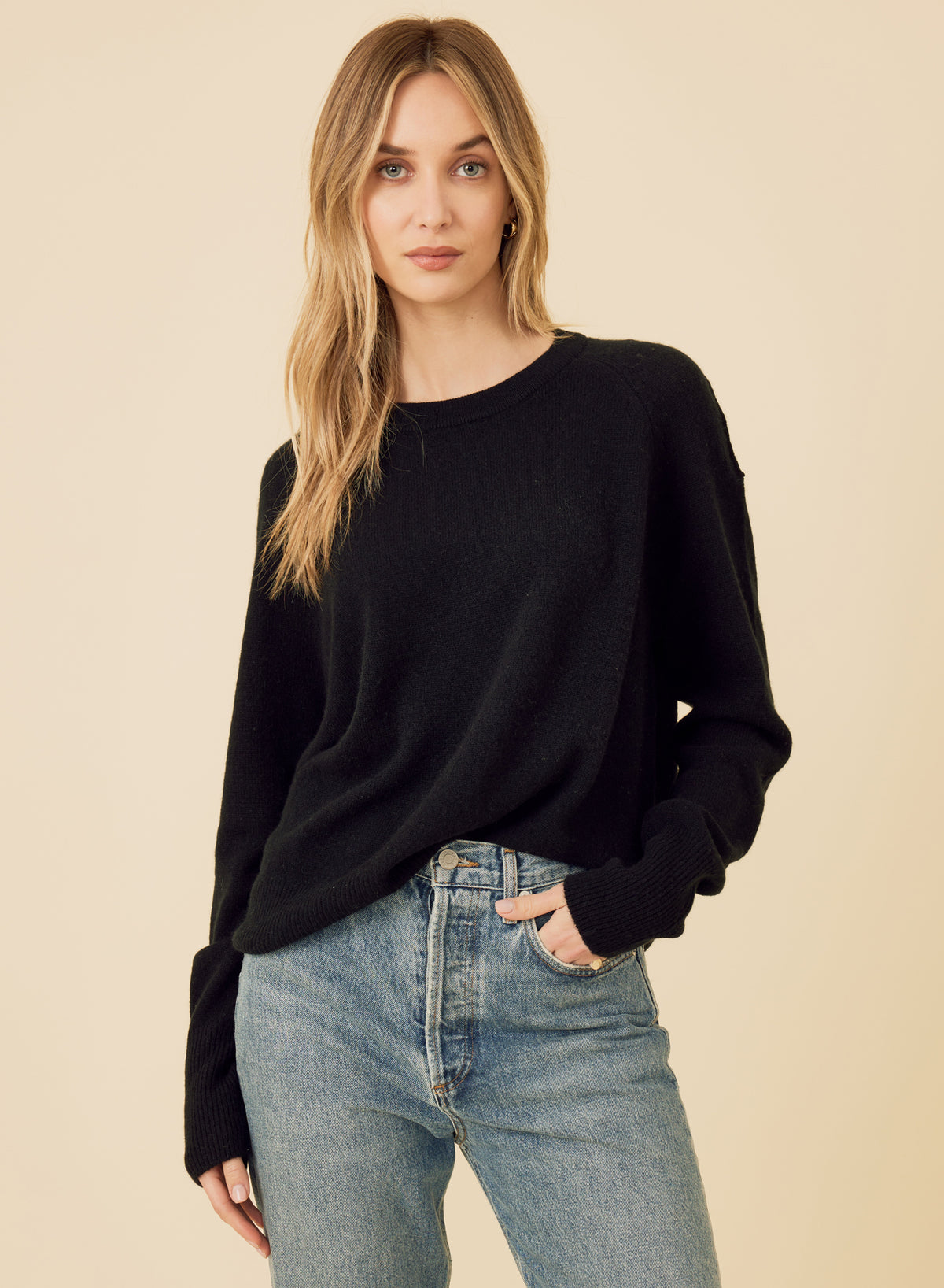 Sloane Cashmere Pullover - Black – One Grey Day