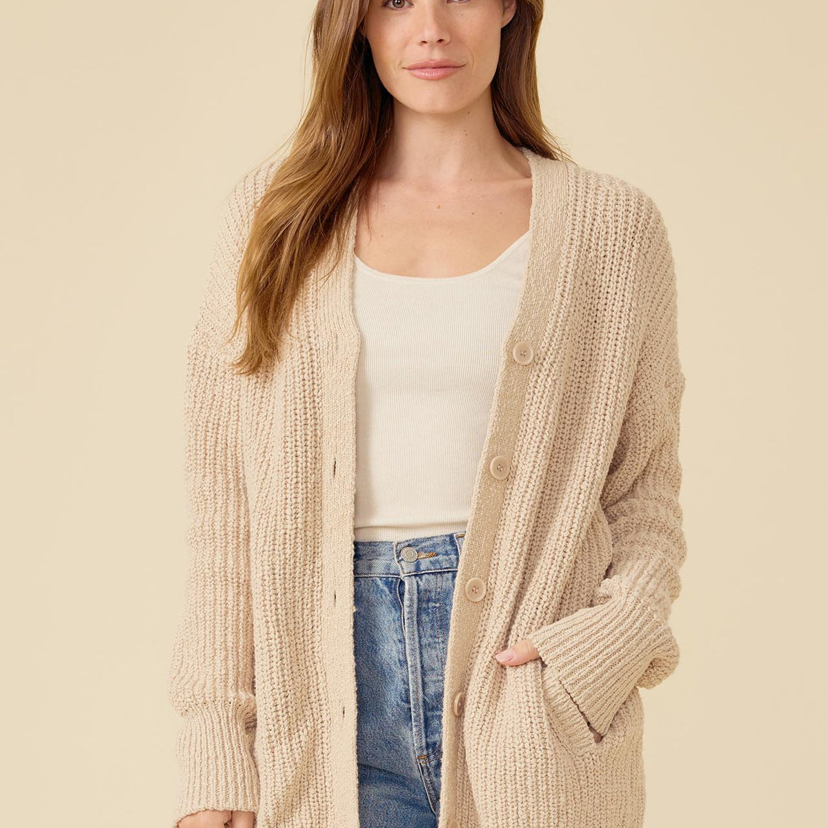 Ellie Cardigan - Oatmeal – One Grey Day