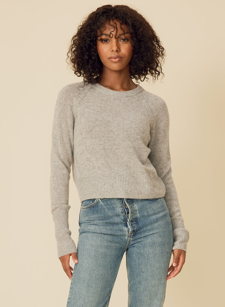 Cashmere Crewneck in Heather Grey